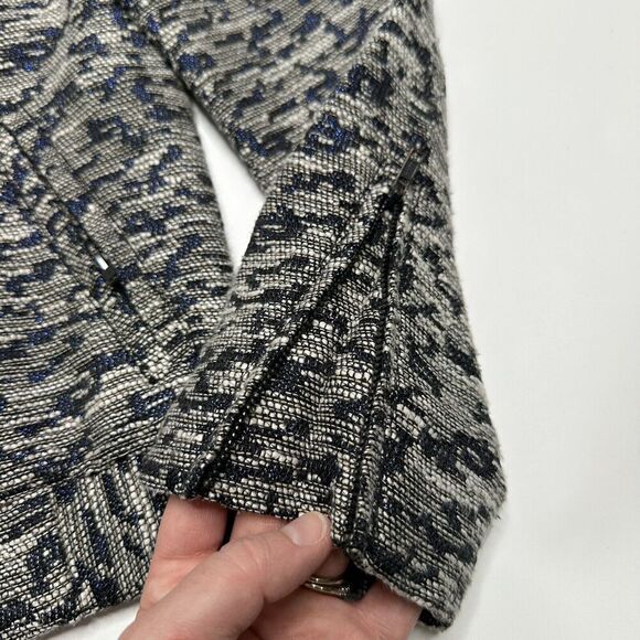 Fossil Women Size XS Arlene Blazer Bomber Jacket Full Zip Pockets Metallic - Picture 6 of 11